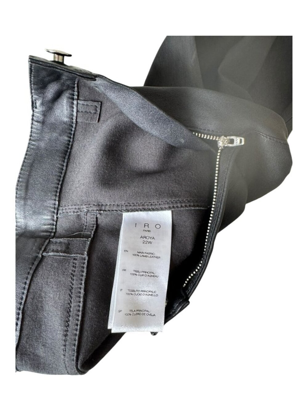 IRO Paris Aroya 100% Lamb Leather Leggings Black 32 / 0 / 24 | NWT MSRP $995 - Picture 11 of 11
